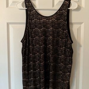 EUC Beaded Tank XLP Black